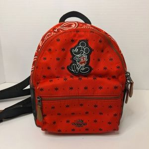 Disney X Coach limited Edition Mickey Mouse mini backpack - Red paisley print
